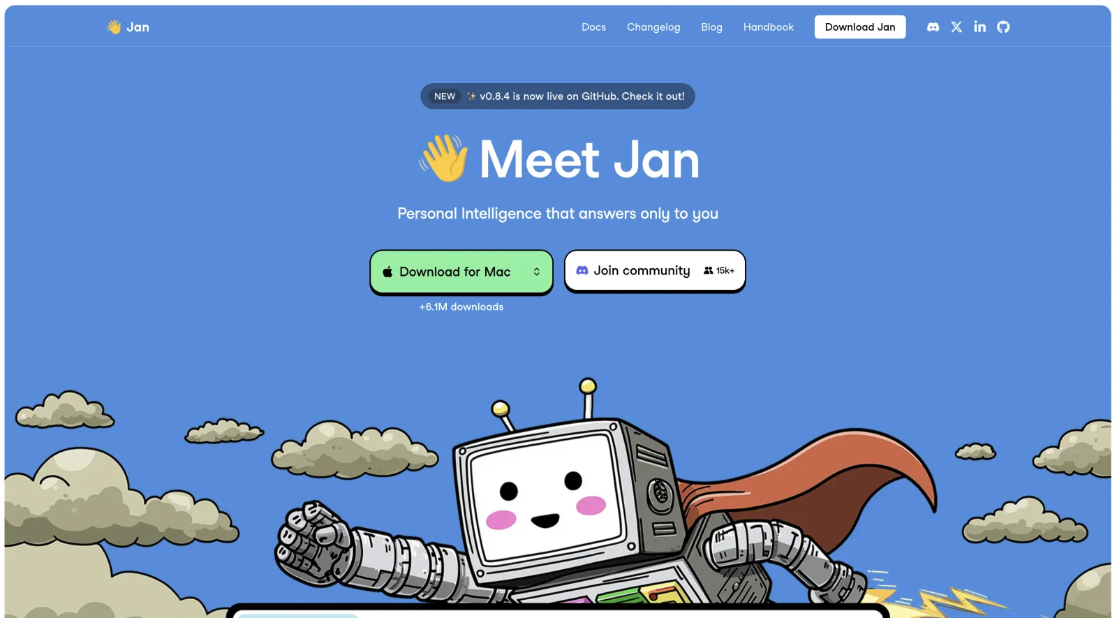 Jan open-source desktop AI app interface