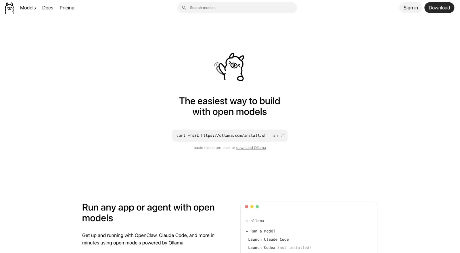 Ollama local AI runtime and backend