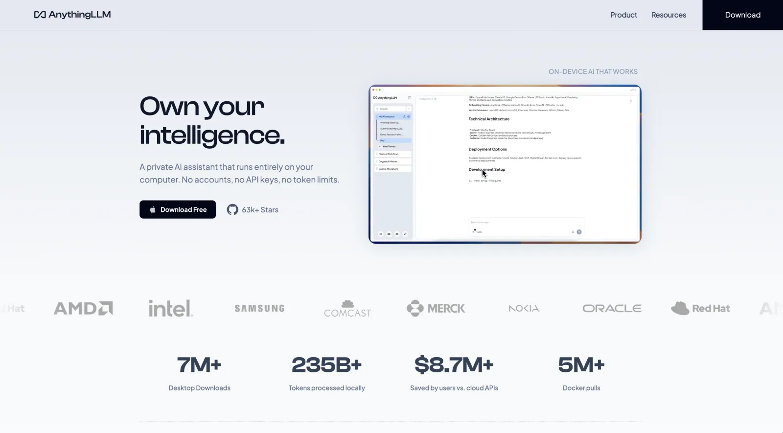 AnythingLLM local AI workspace for RAG and document chat