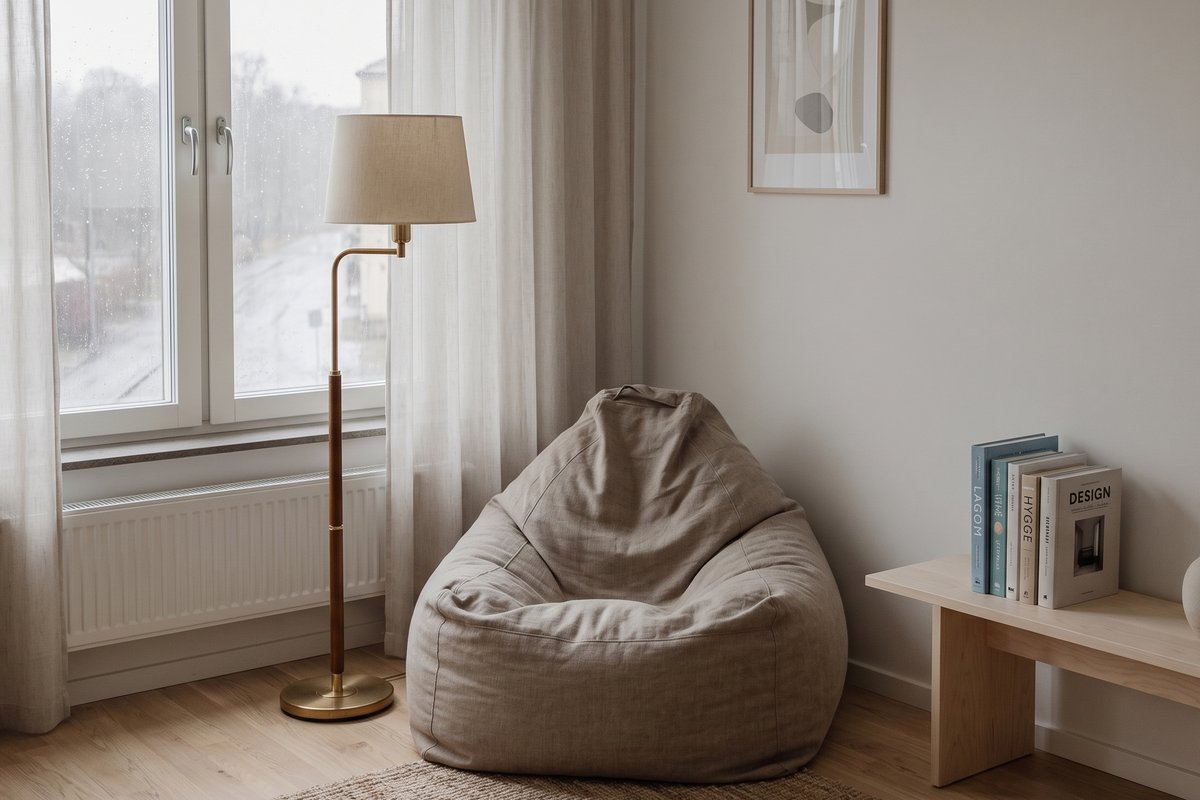Lugnt sinnesrum med viktfilt och mjukt ljus