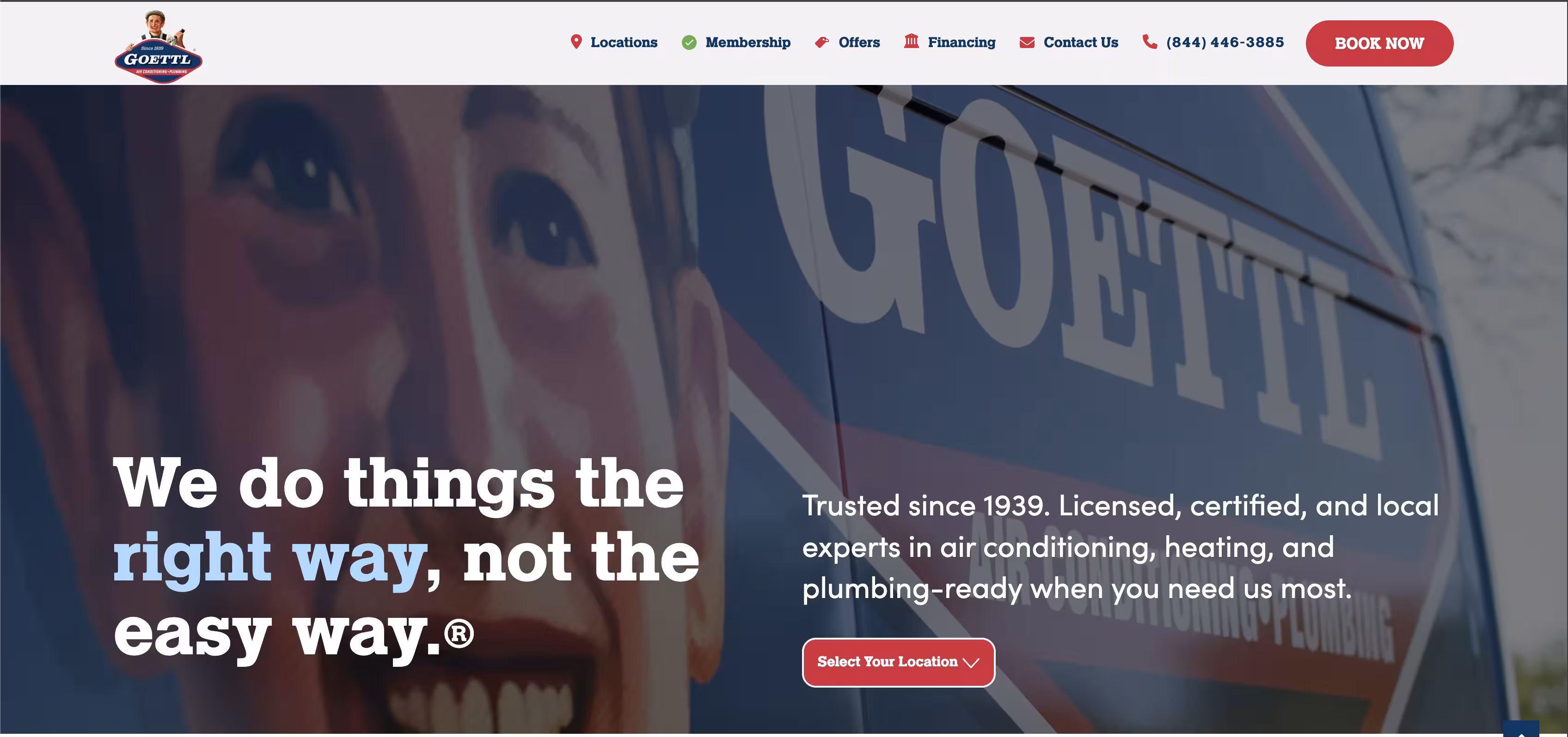 Goettl Air Conditioning website screenshot