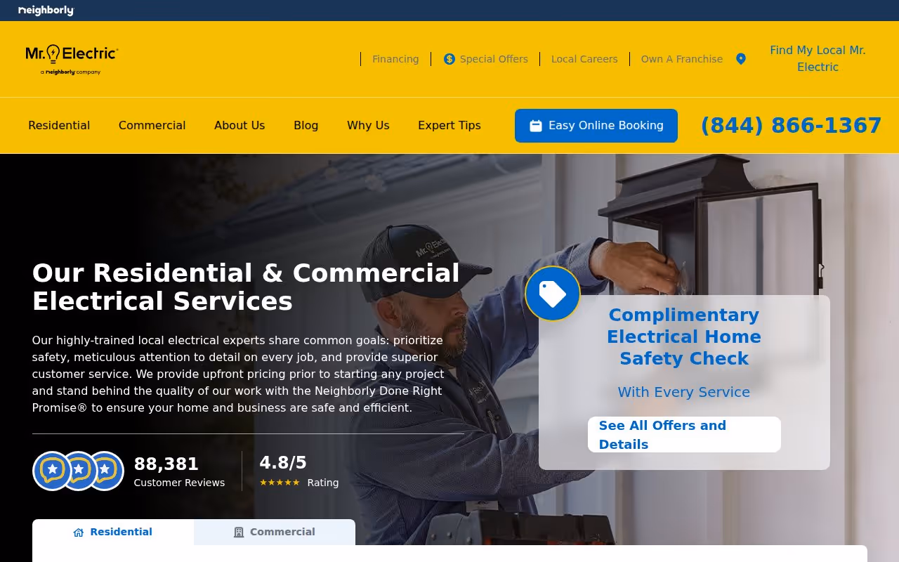 Mr. Electric website screenshot