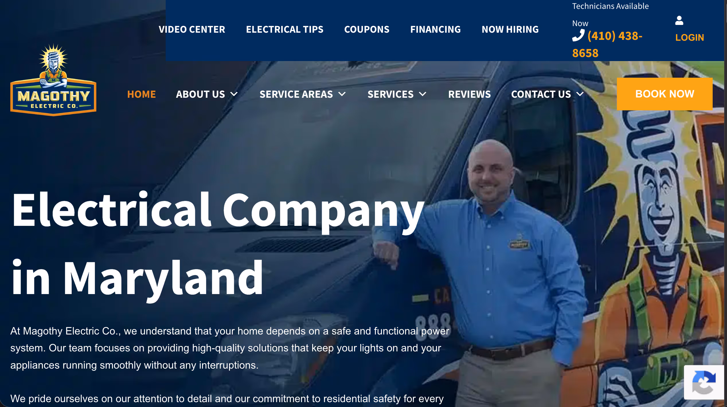Magothy Electric website screenshot