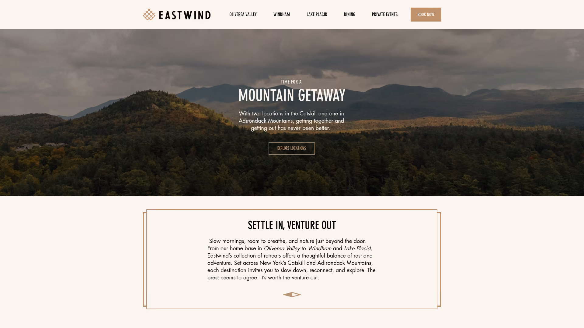 Eastwind Hotels website screenshot