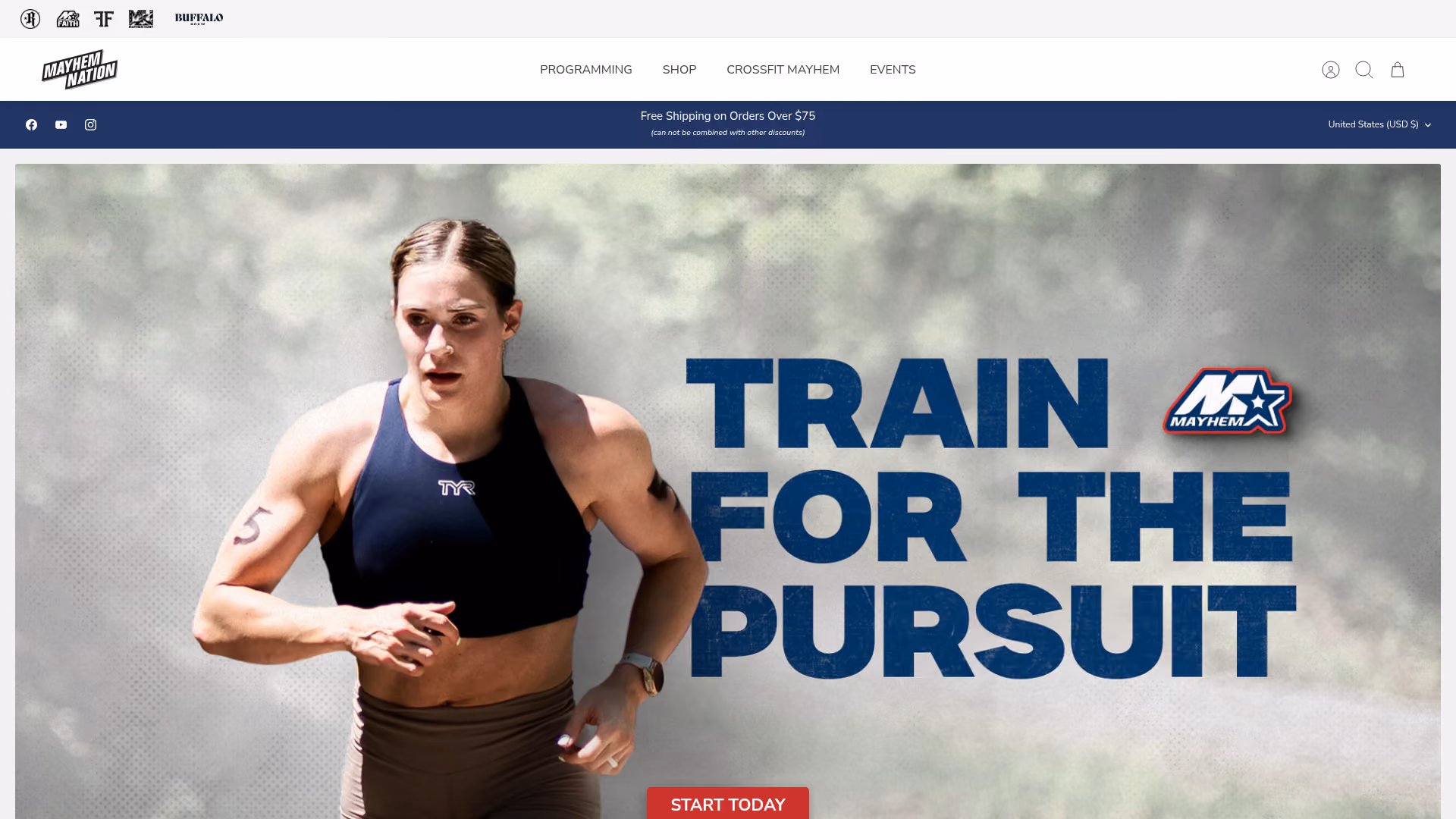 CrossFit Mayhem website screenshot