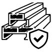 Icon of car with a shield symbol in front, indicating car protection or security.
