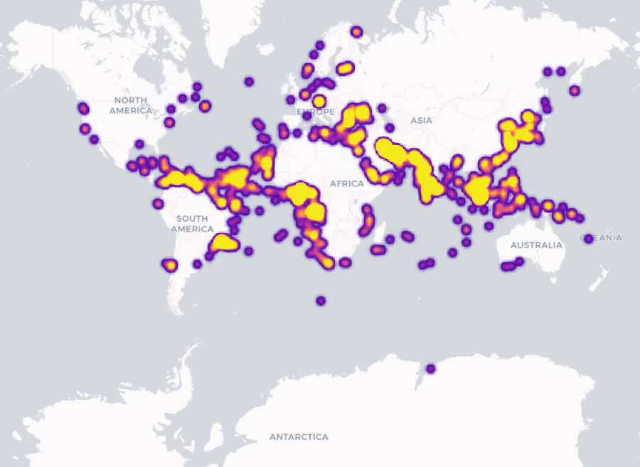 AIS Spoofing hotspots
