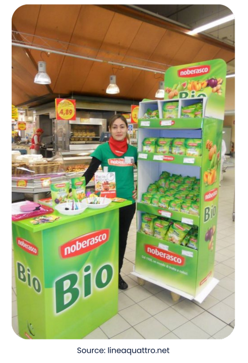 In-store demonstration for brand noberasco