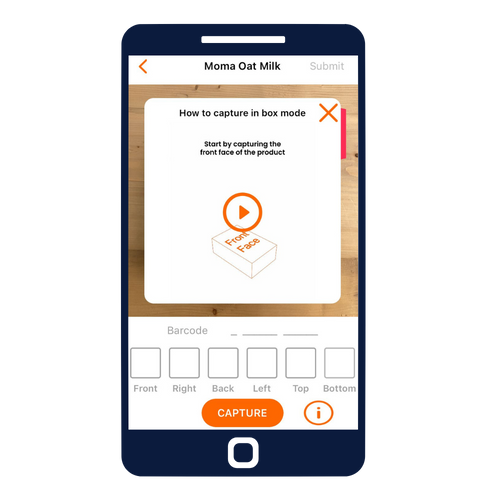 ZIA Capture app showing the explainer video on how to capture a product