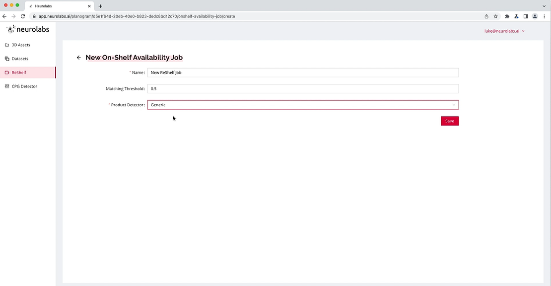 A screenshot of the Neurolabs platform
