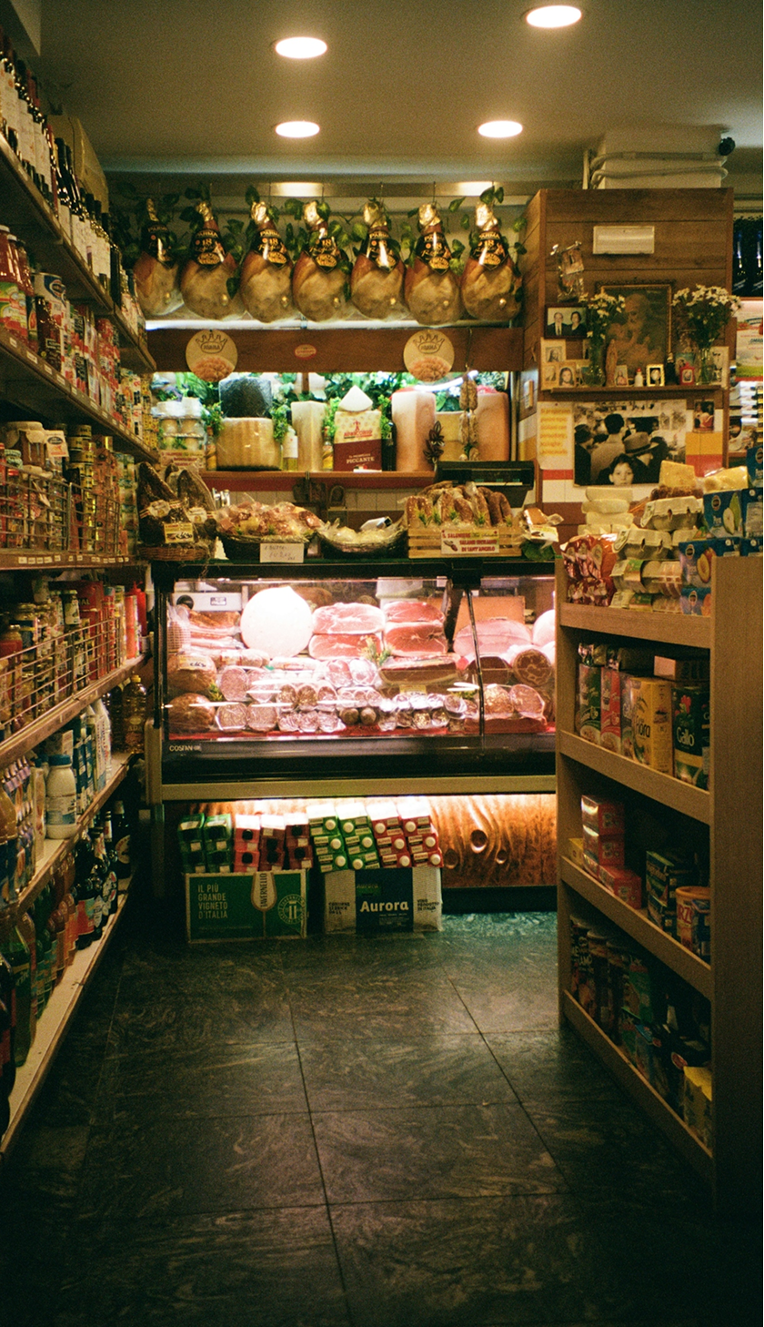 An image of inside one of the stores at a local market.