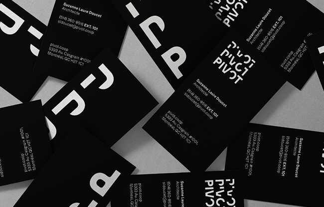 An image of scattered Pivot business cards.