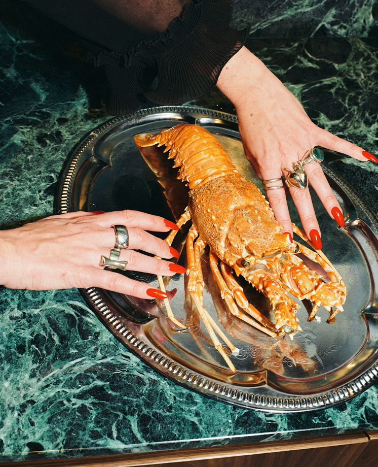 Image showcasing food on a table at a restaurant.
