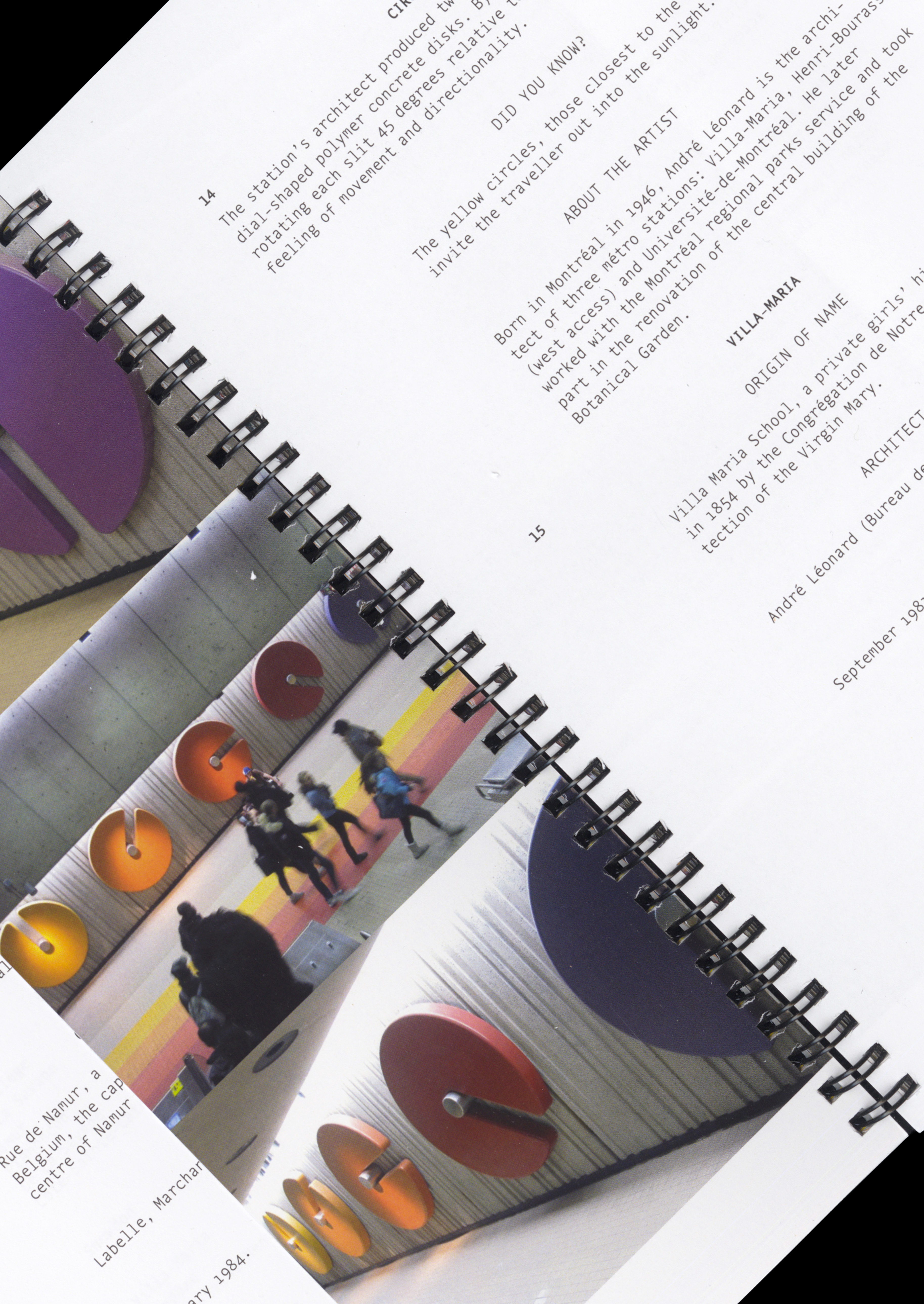Close-up shot of the editorial layout of this publication showcasing how the images and type are treated throughout the brochure.