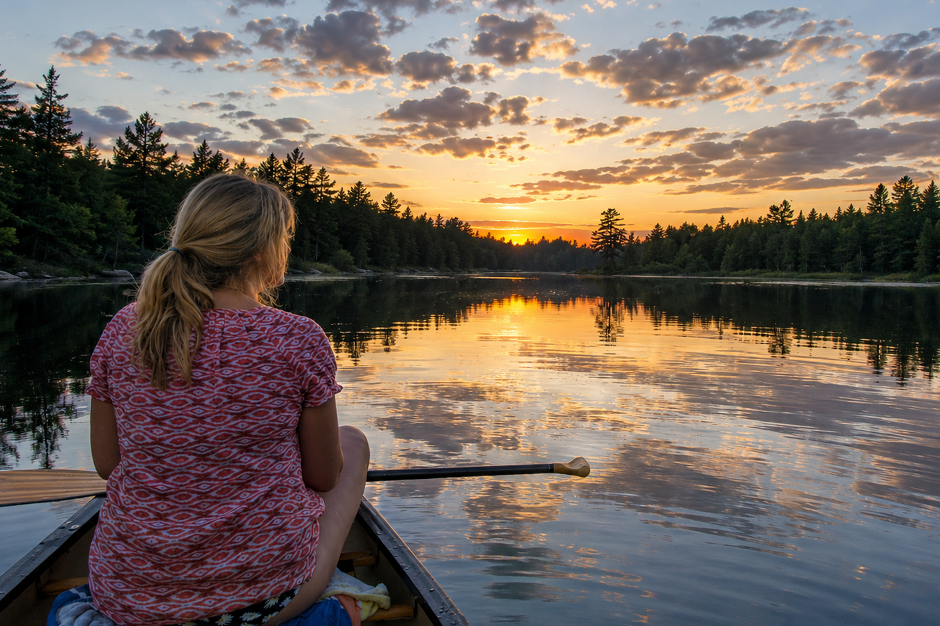Canoeing through Temagami waterways
