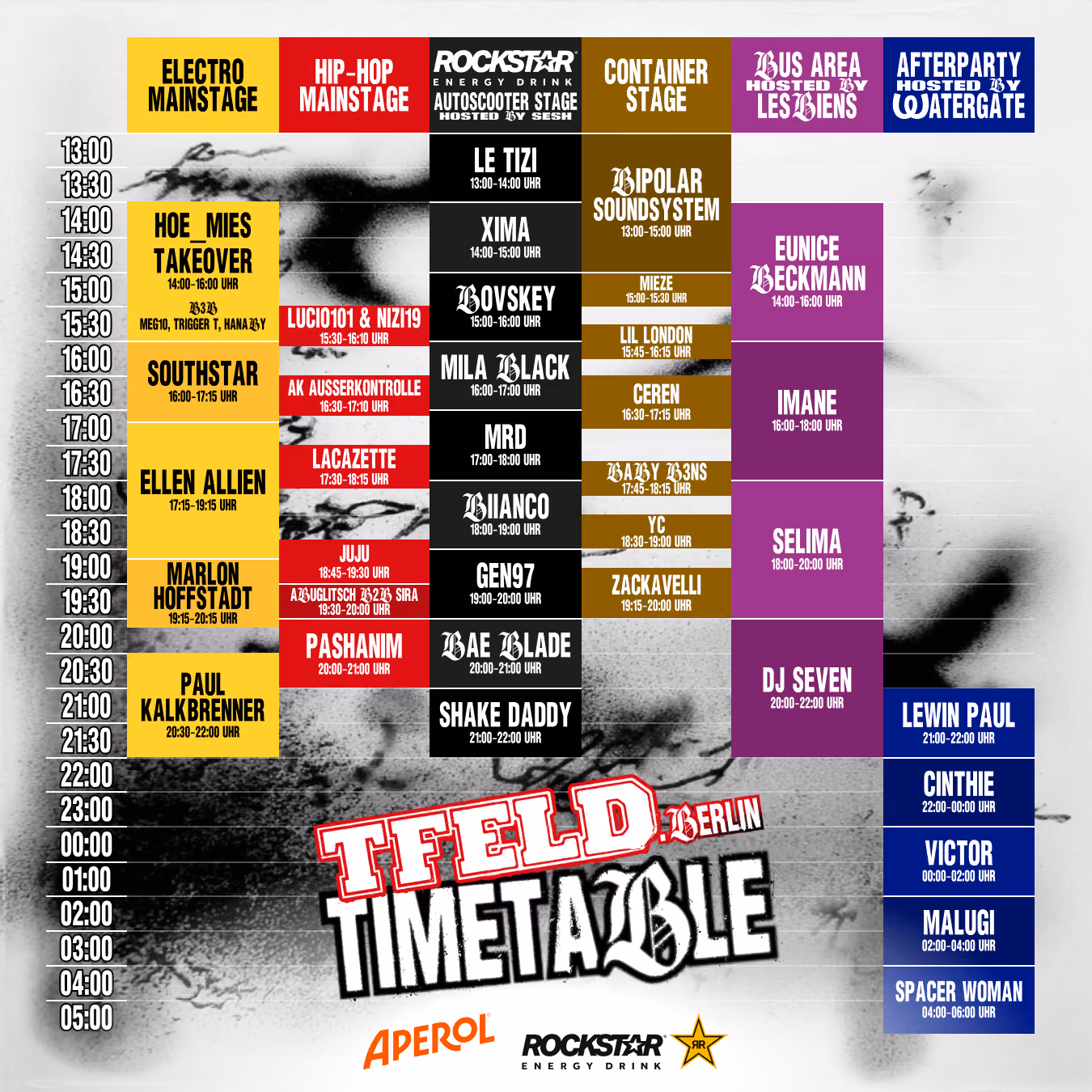Der Timetable des TFELD