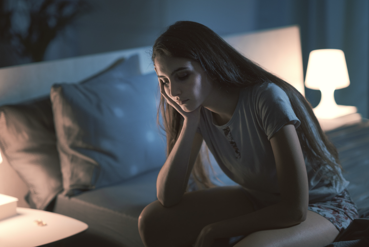 Tired teen with sleep anxiety
