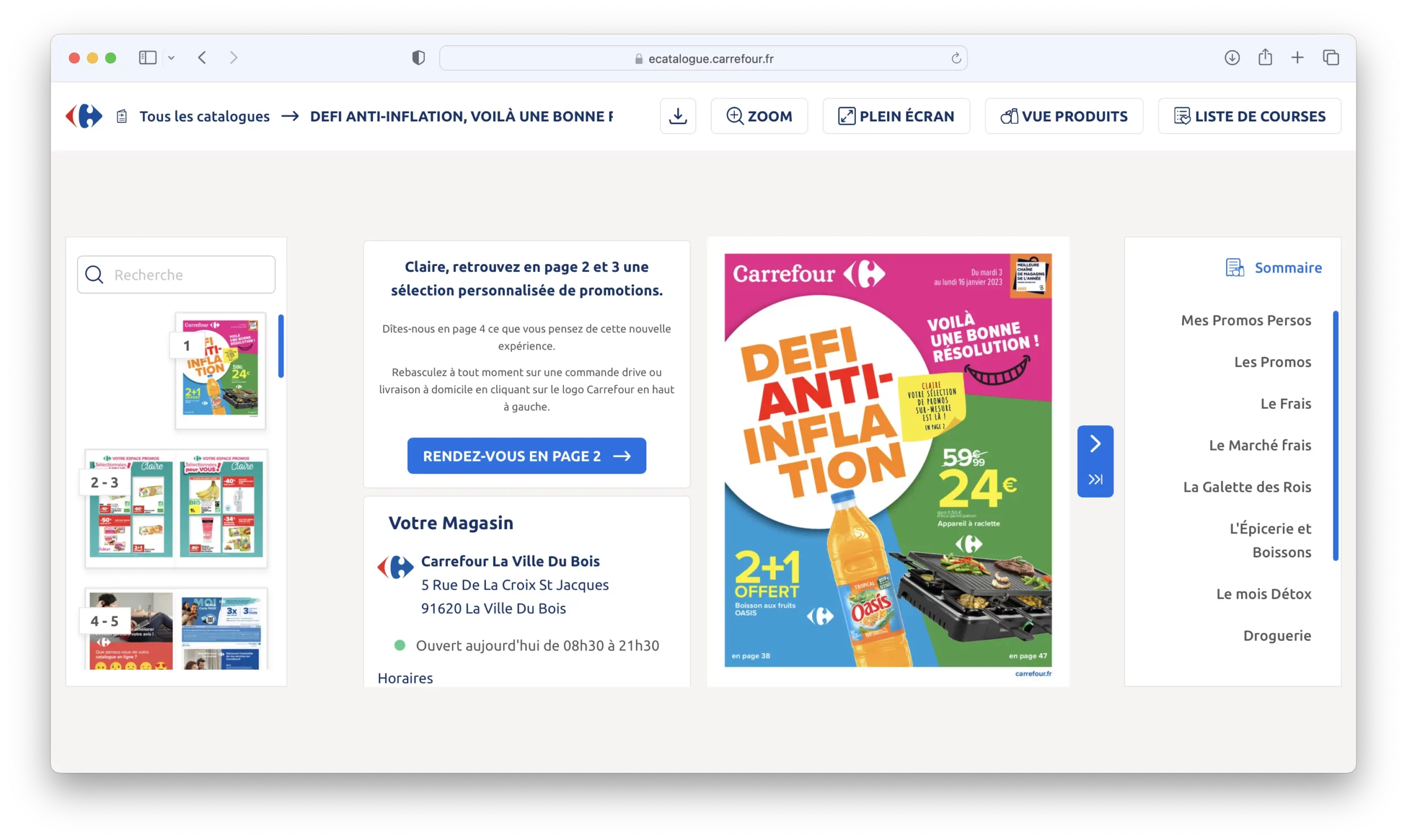 Landing page dell'e-catalogo personalizzato