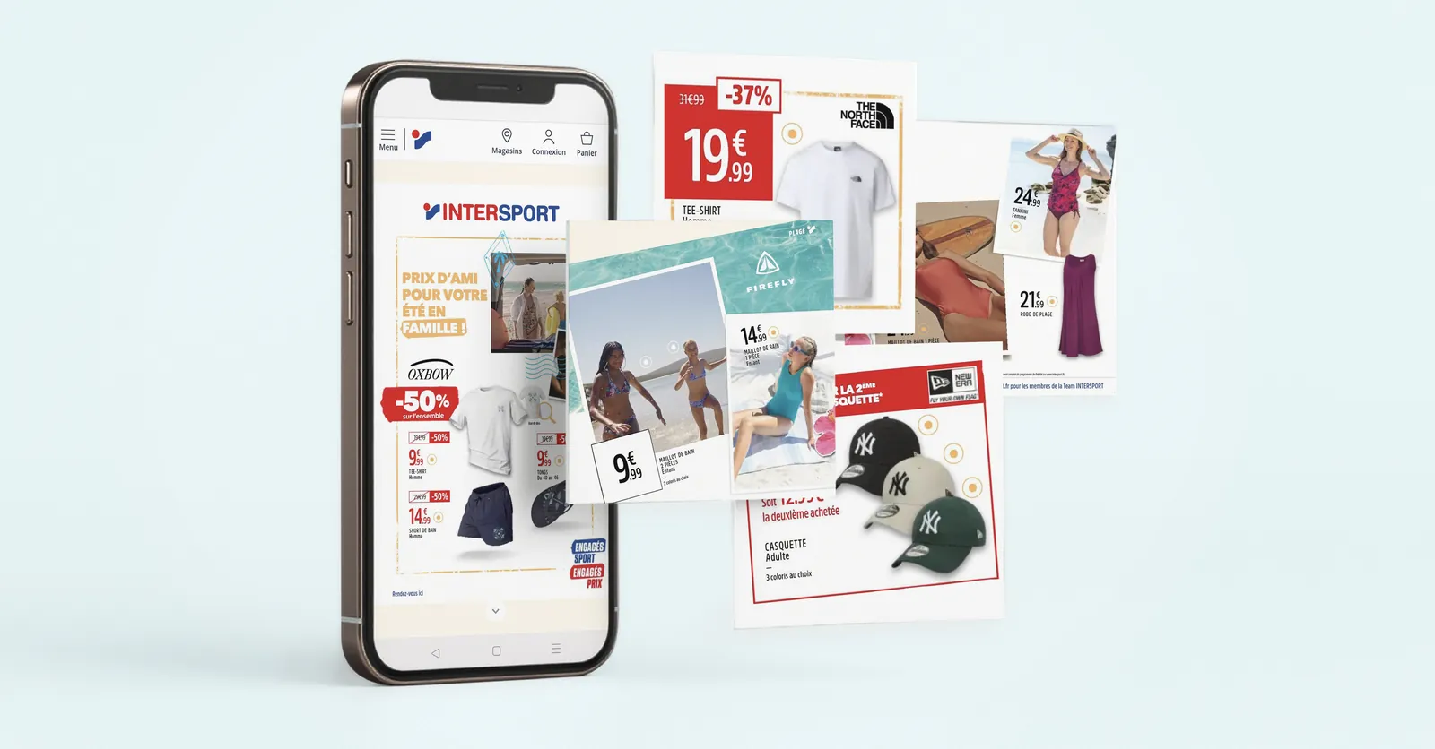 INTERSPORT-Werbekatalog auf dem Smartphone mit Sommerangeboten