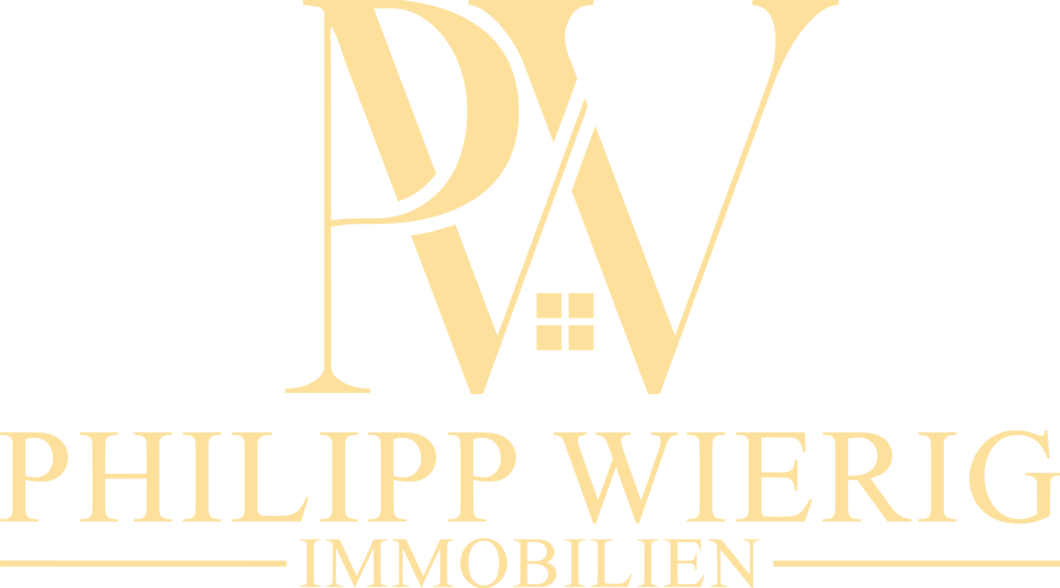 Logo mit den goldenen Buchstaben P und W und dem Text Philipp Wierig Immobilien