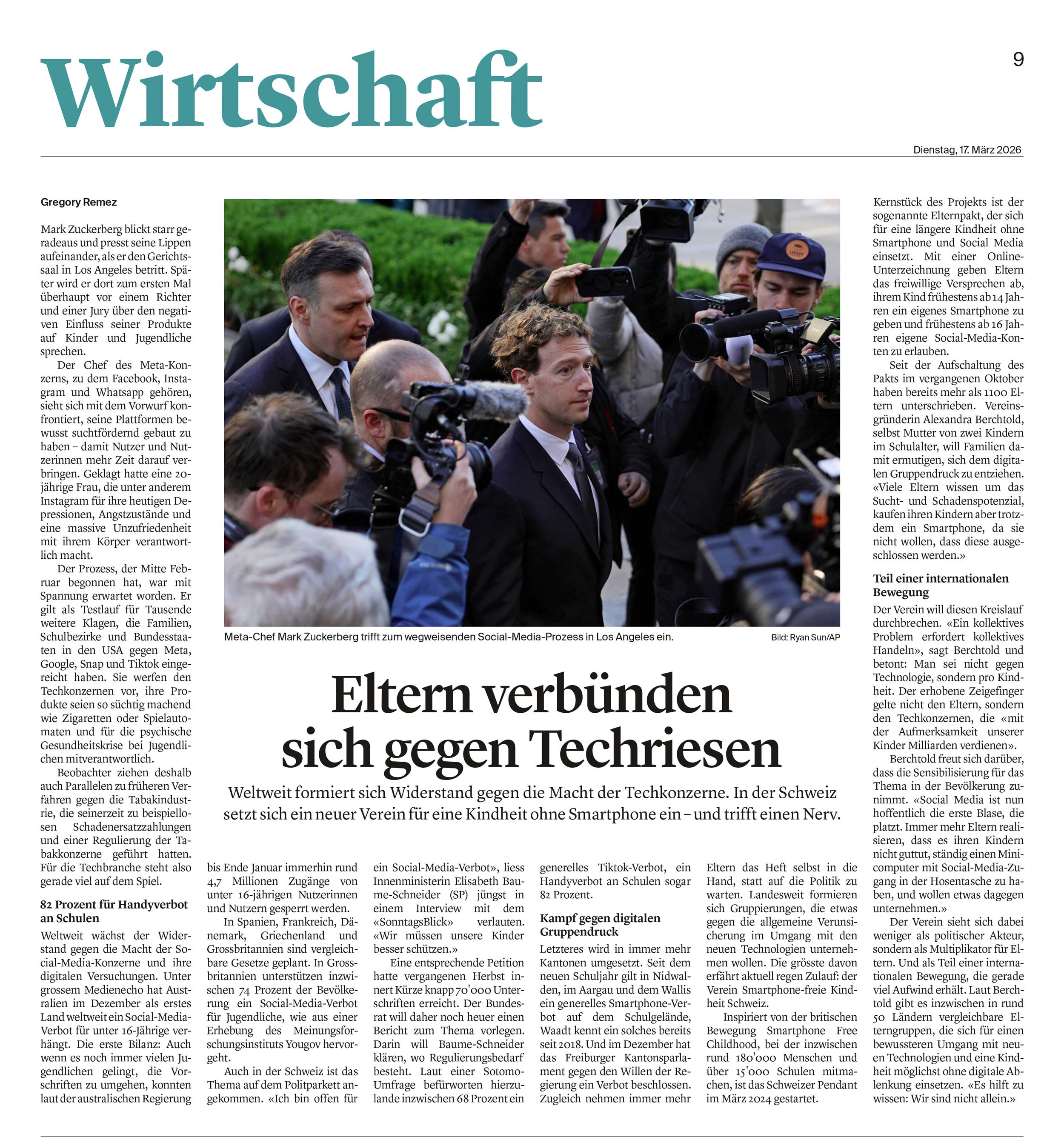 Eltern verbünden sich gegen Techriesen
