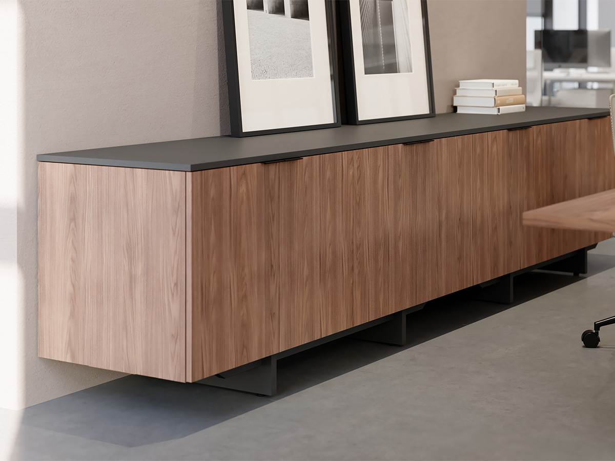 Foundation EX credenza against a wall. 