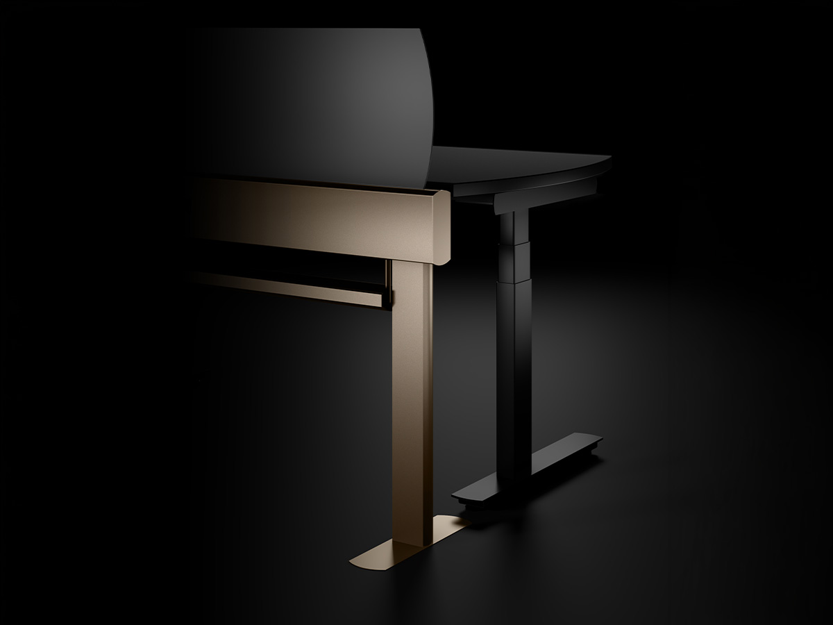 Jet beam in a bronze color with a black background. 