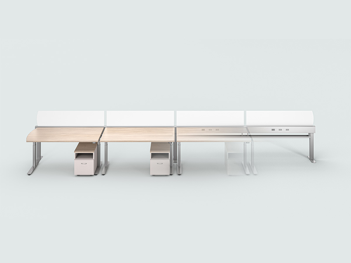 Jet desks fading to just the beam. 