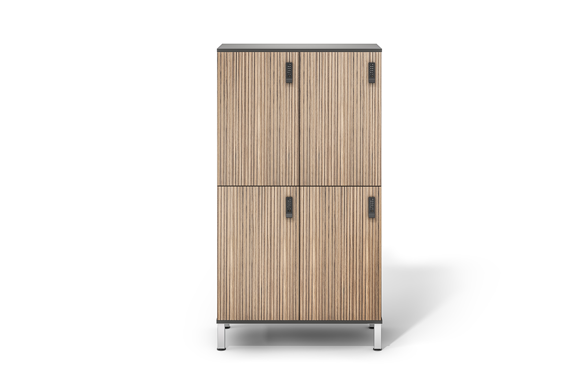 Universal lockers with wood laminate. 