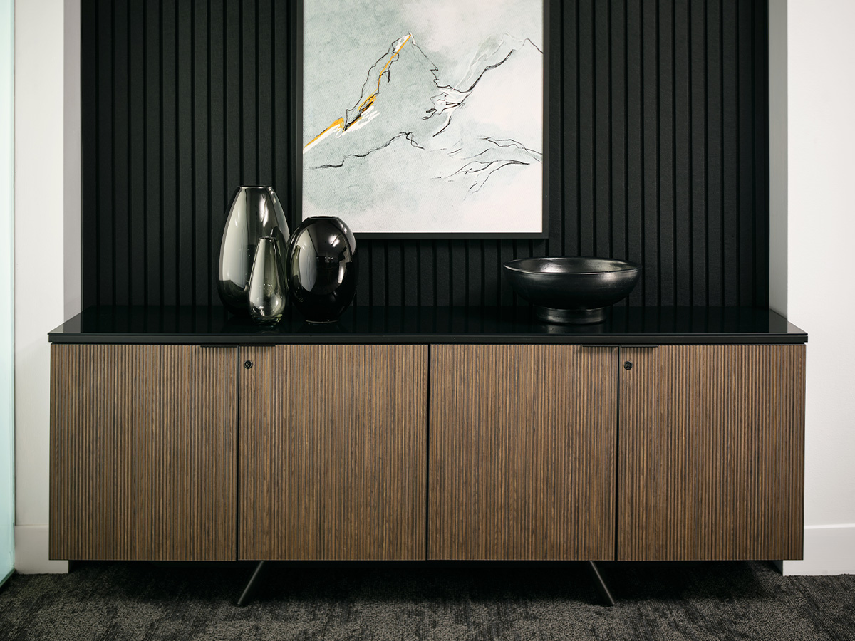 Expanse credenza against a wall. 