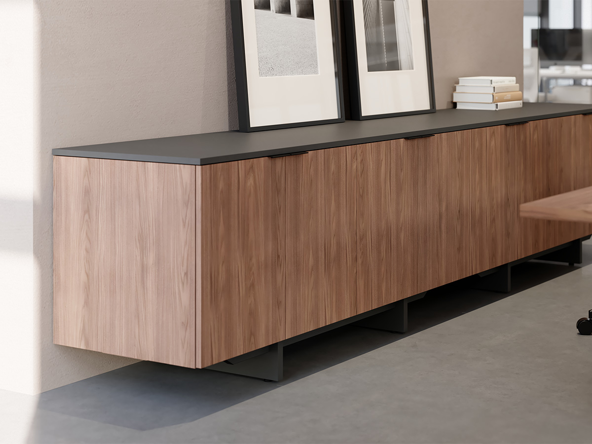 Foundation EX credenza against a wall.