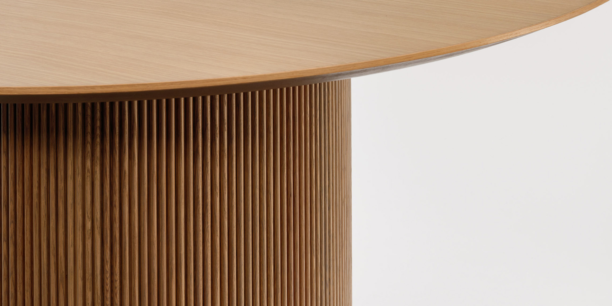 Tambour Foundation Tapered Drum table on a white background.
