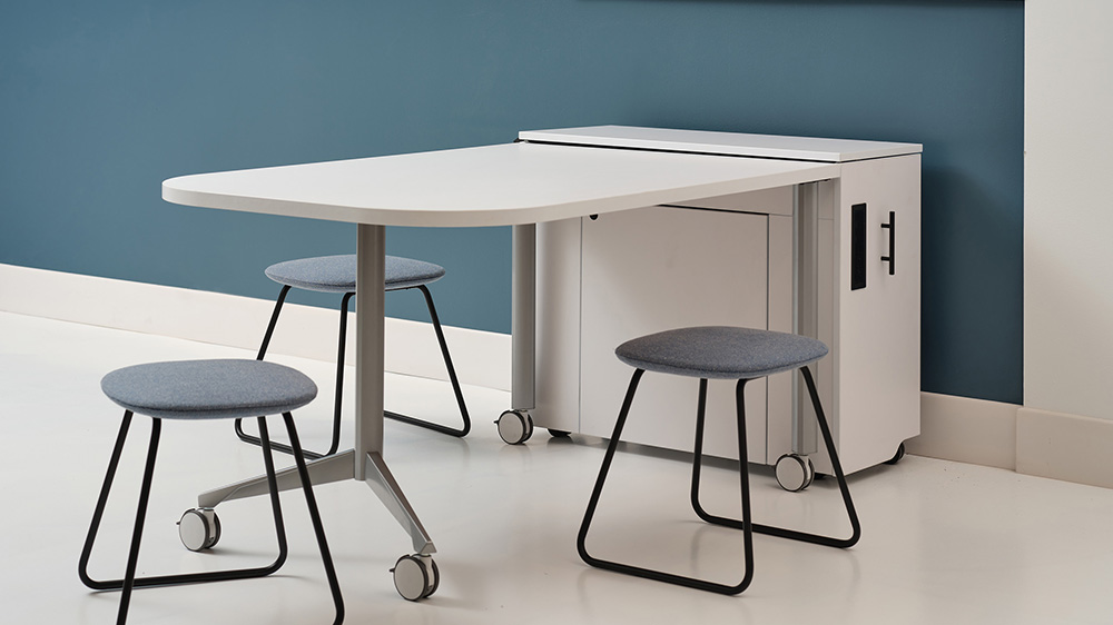 Stools around a table