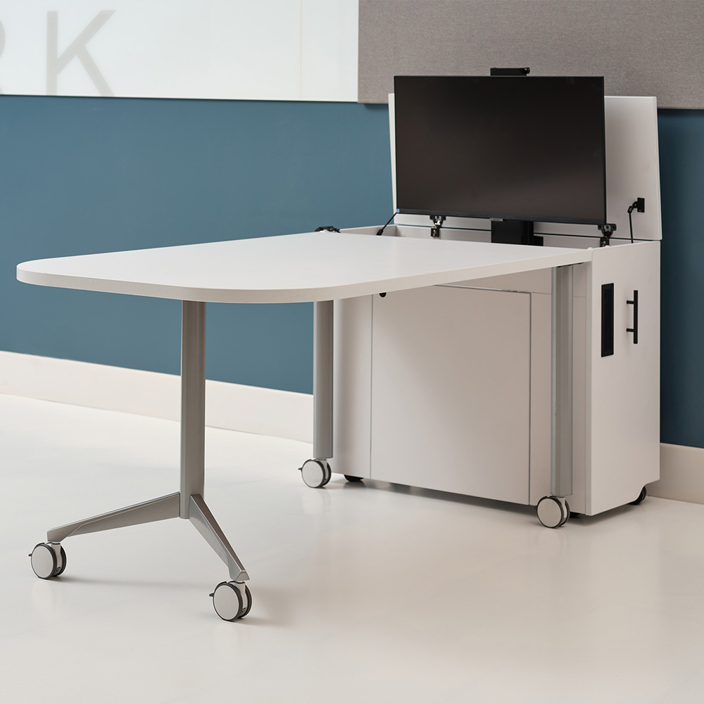 Table with tv monitor
