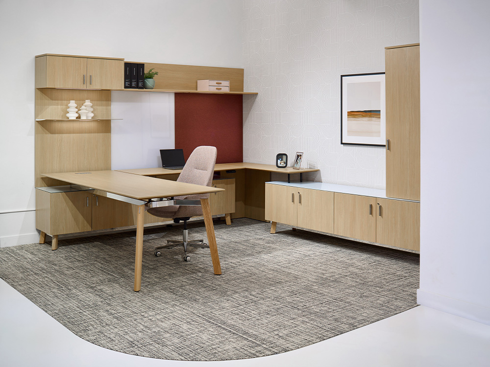 Desk with storage and whiteboard