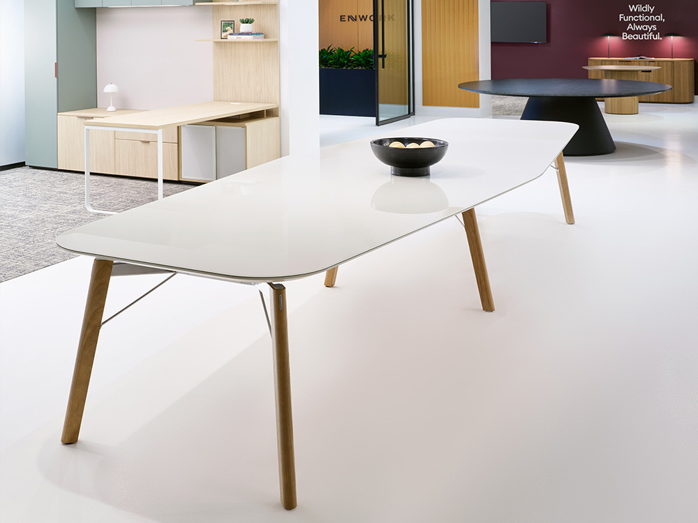 Conference table with white top