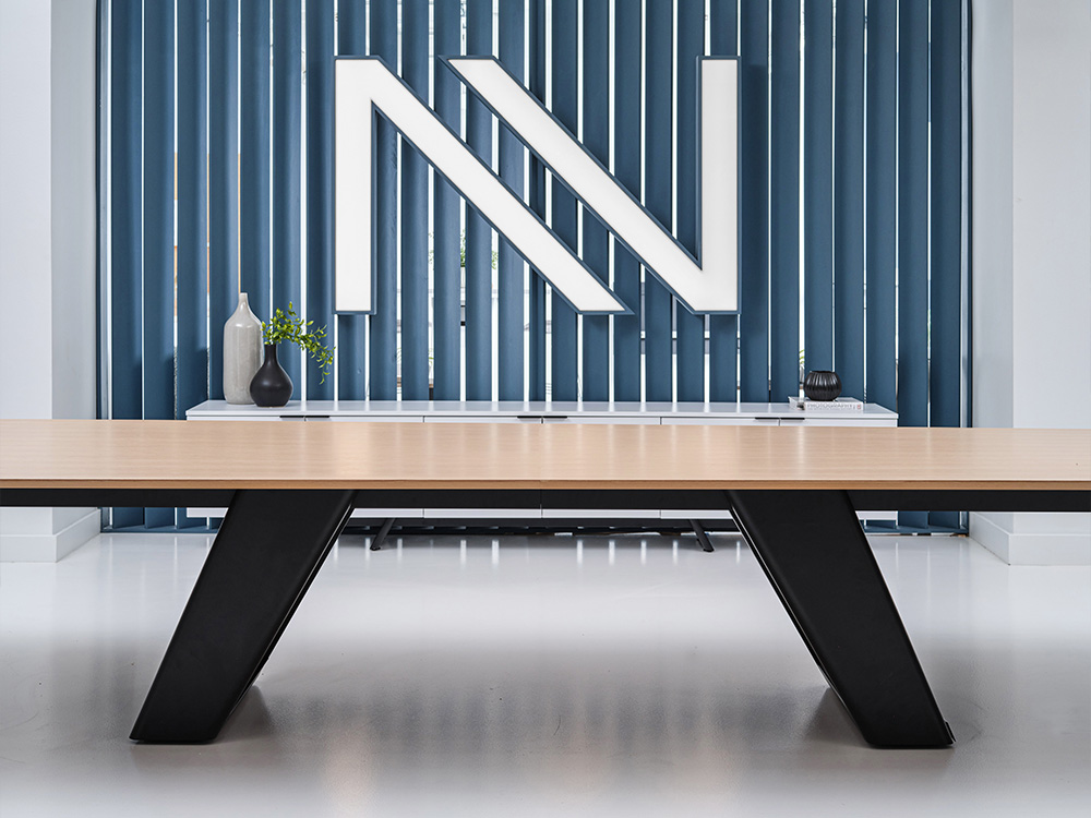 Table with N on wall