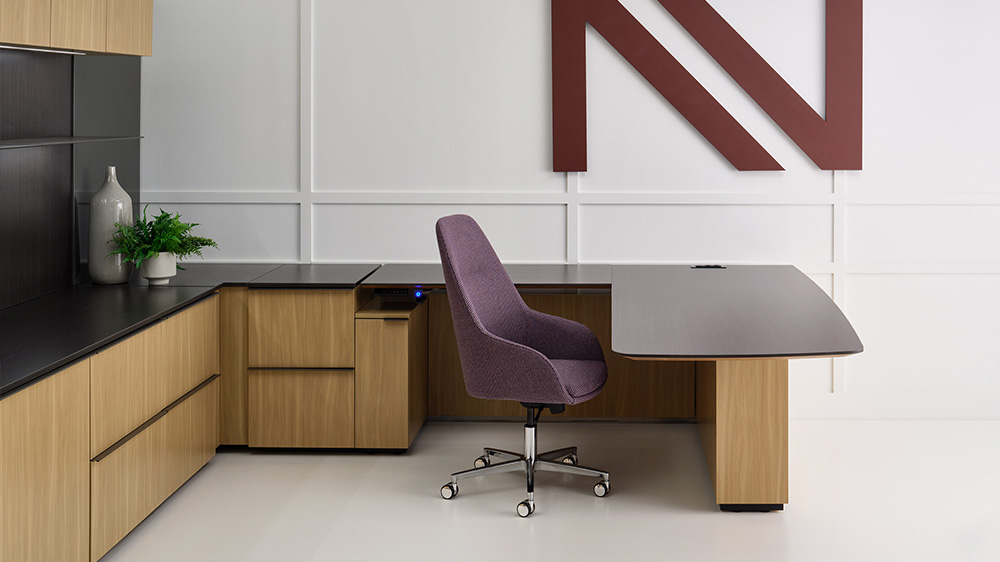Desk with chair and storage