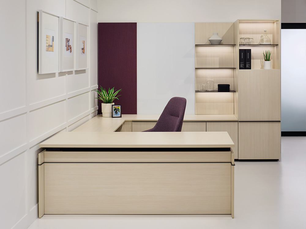 Desk with storage and chair