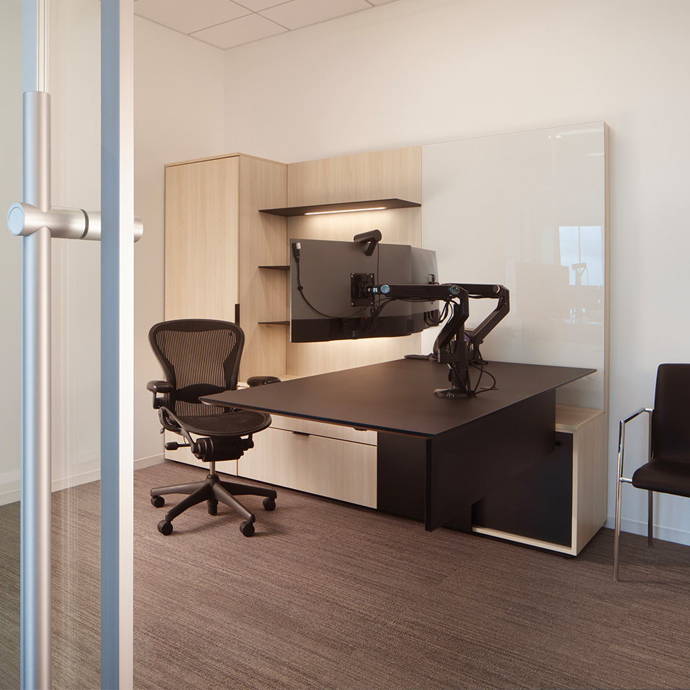 Desk with Chair and Monitor