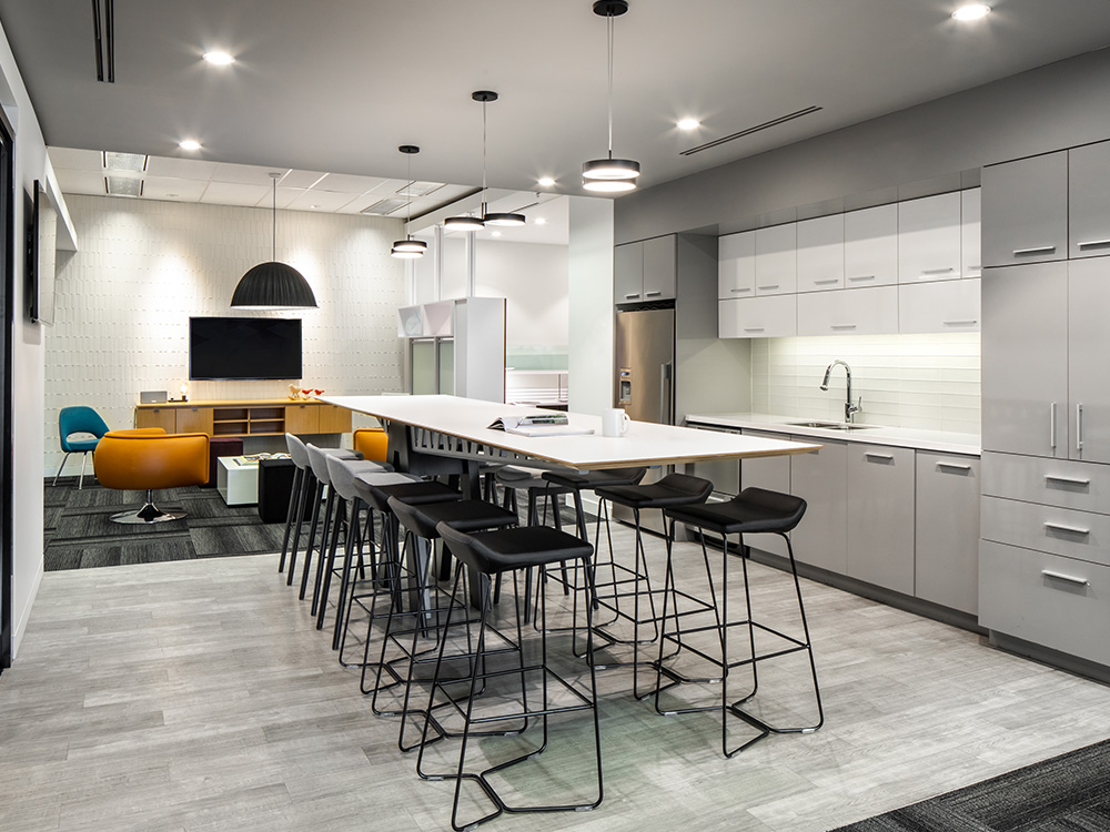 Table with chairs in a kitchen area