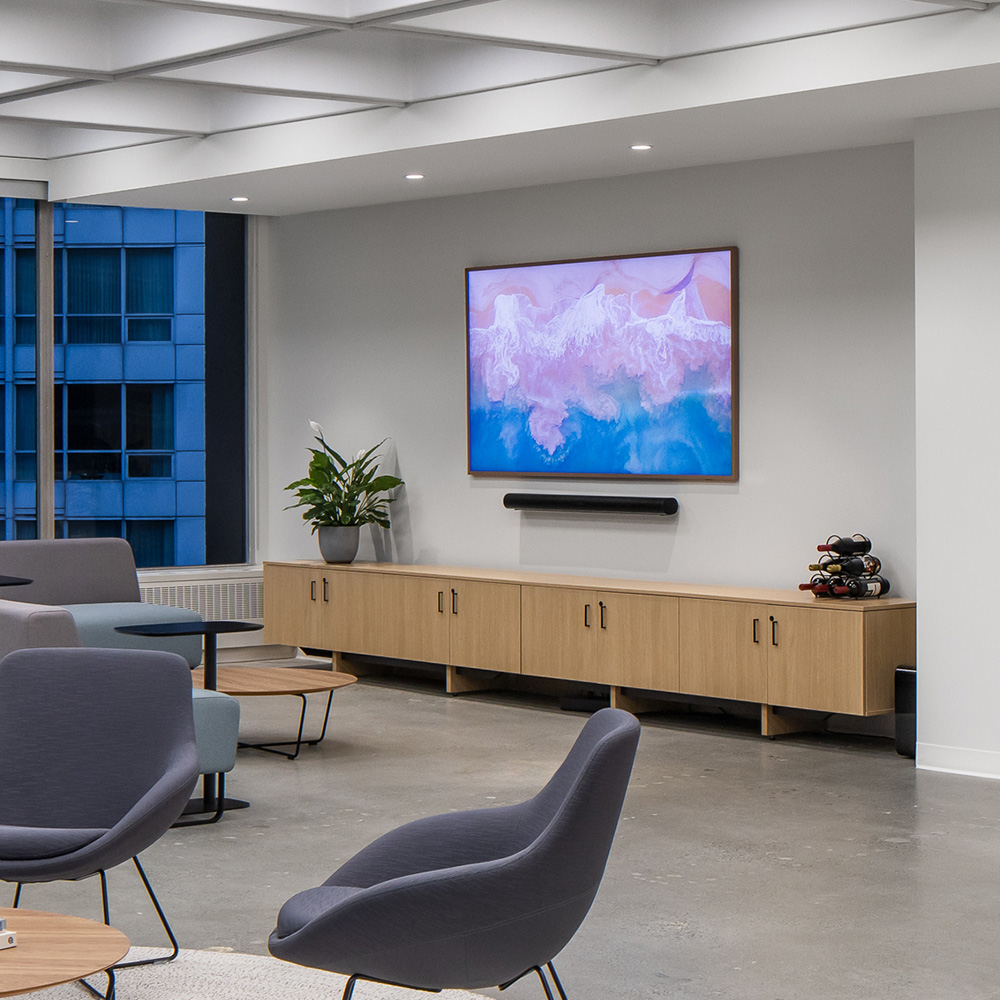 Credenza with TV over it