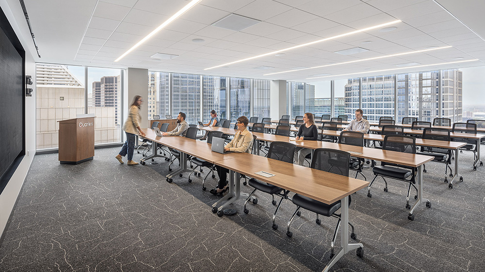 Classroom with multiple students and tables