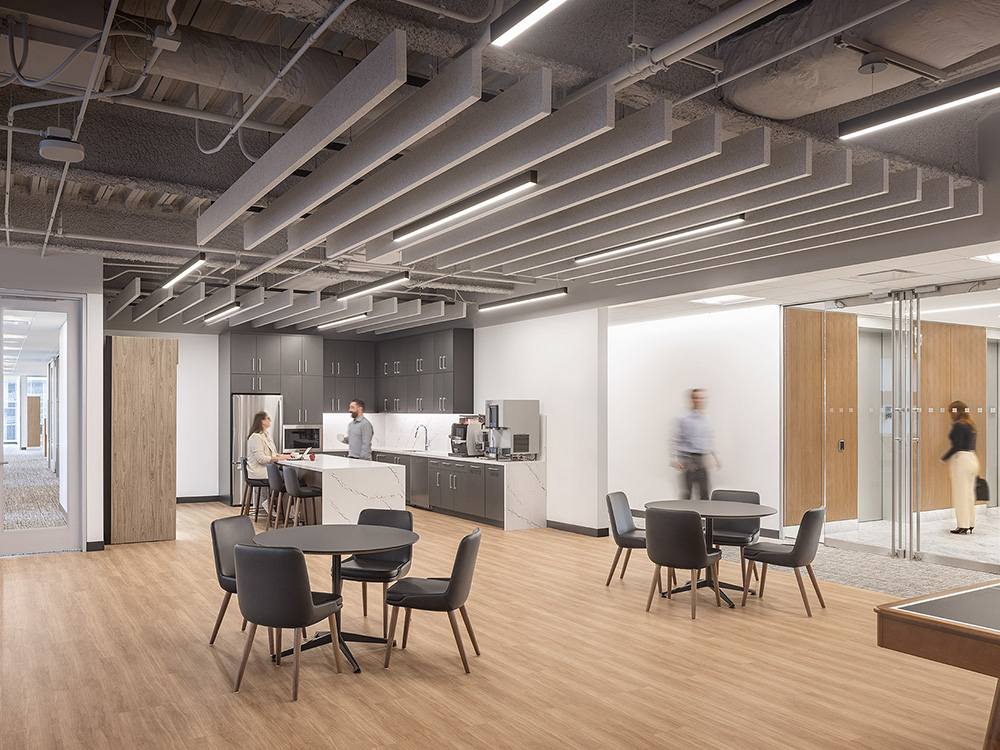 Cafeteria space with multiple tables
