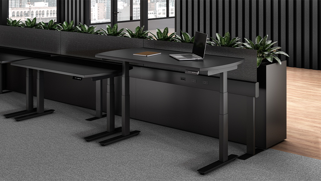 Black Jet Beam with Desks and Terra Planters 