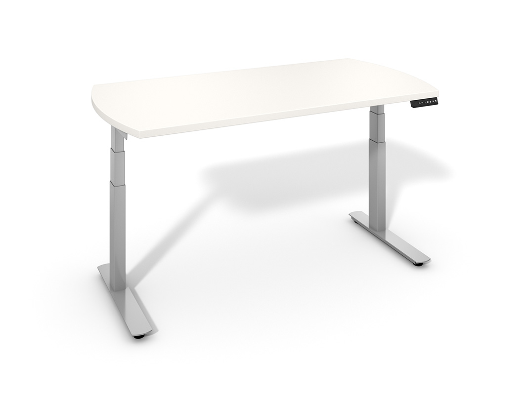 Jet base with white top and silver legs.