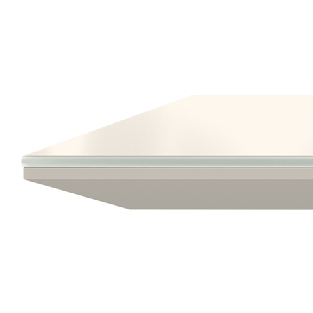 Light Beige Frosted back-painted glass swatch.