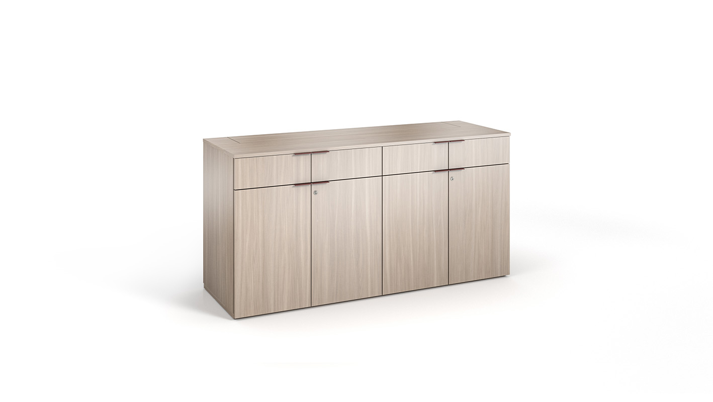 72" wide Foundation Monitor Lift Credenza with TV hidden