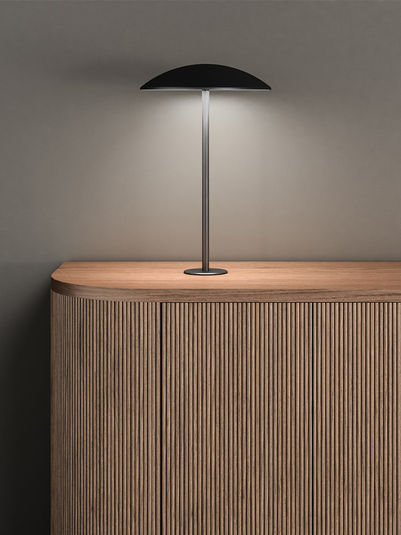 Luna Credenza with Accent Light turned on.