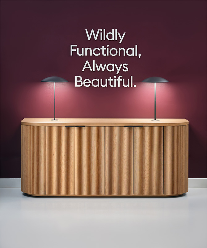 Luna Credenza with accent lights. 